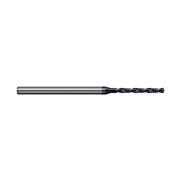 1.250 mm Drill dia. x 12mm Carbide HP Drill for Prehardened Steels, 2 Flutes, AlTiN Coated